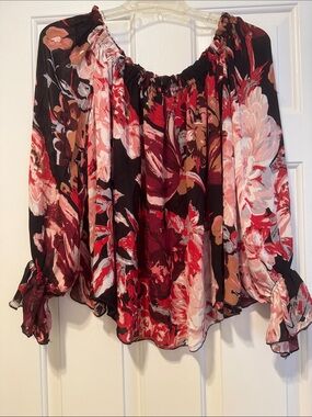 Floral Chiffon Long Sleeve Blouse